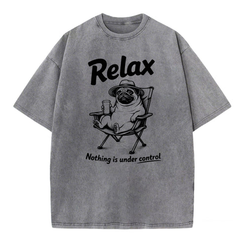 Relax Nothing Is Under Control Pug Dog Graphic T-Shirt For Men And Women Casual Summer Wear Fun Animal Print Top