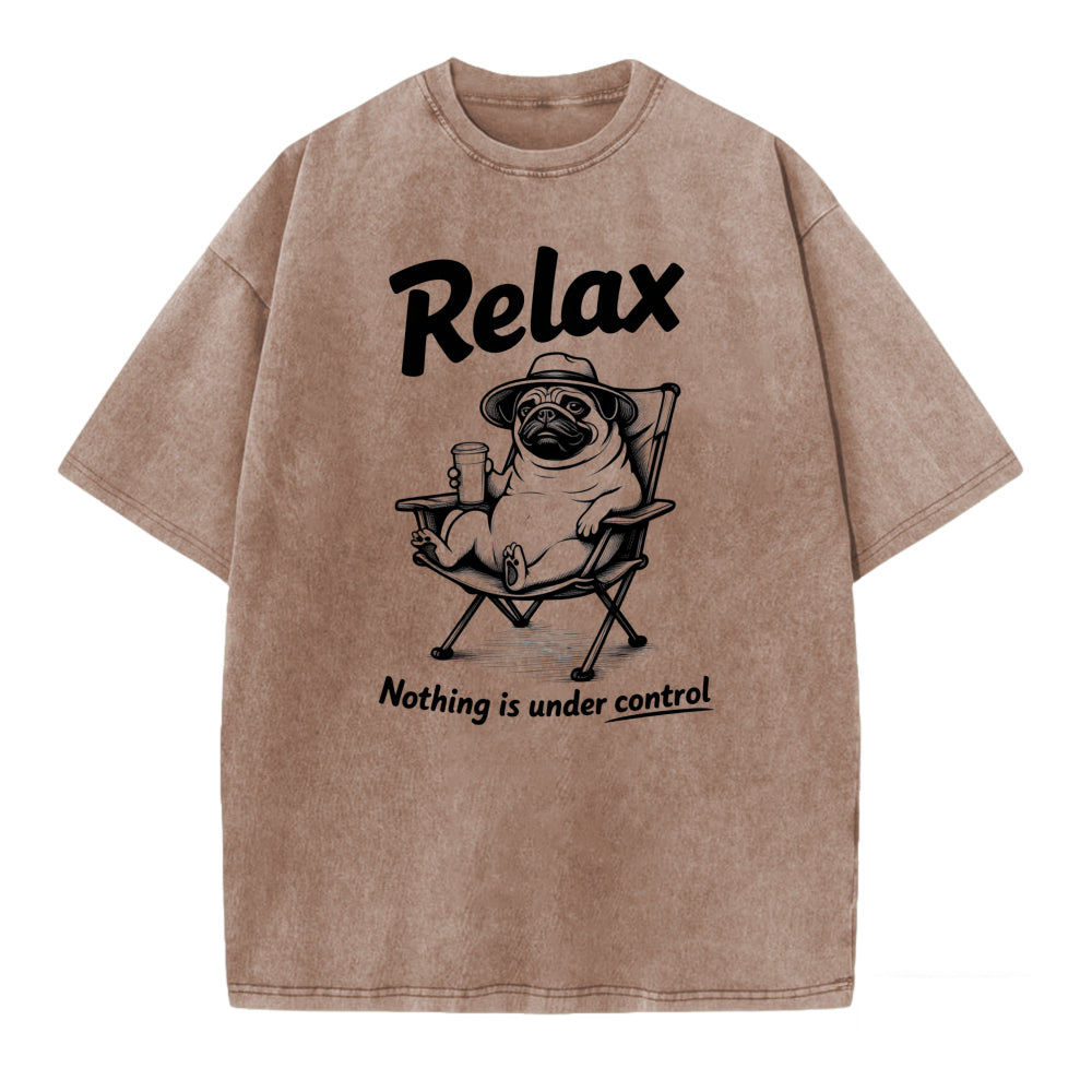 Relax Nothing Is Under Control Pug Dog Graphic T-Shirt For Men And Women Casual Summer Wear Fun Animal Print Top