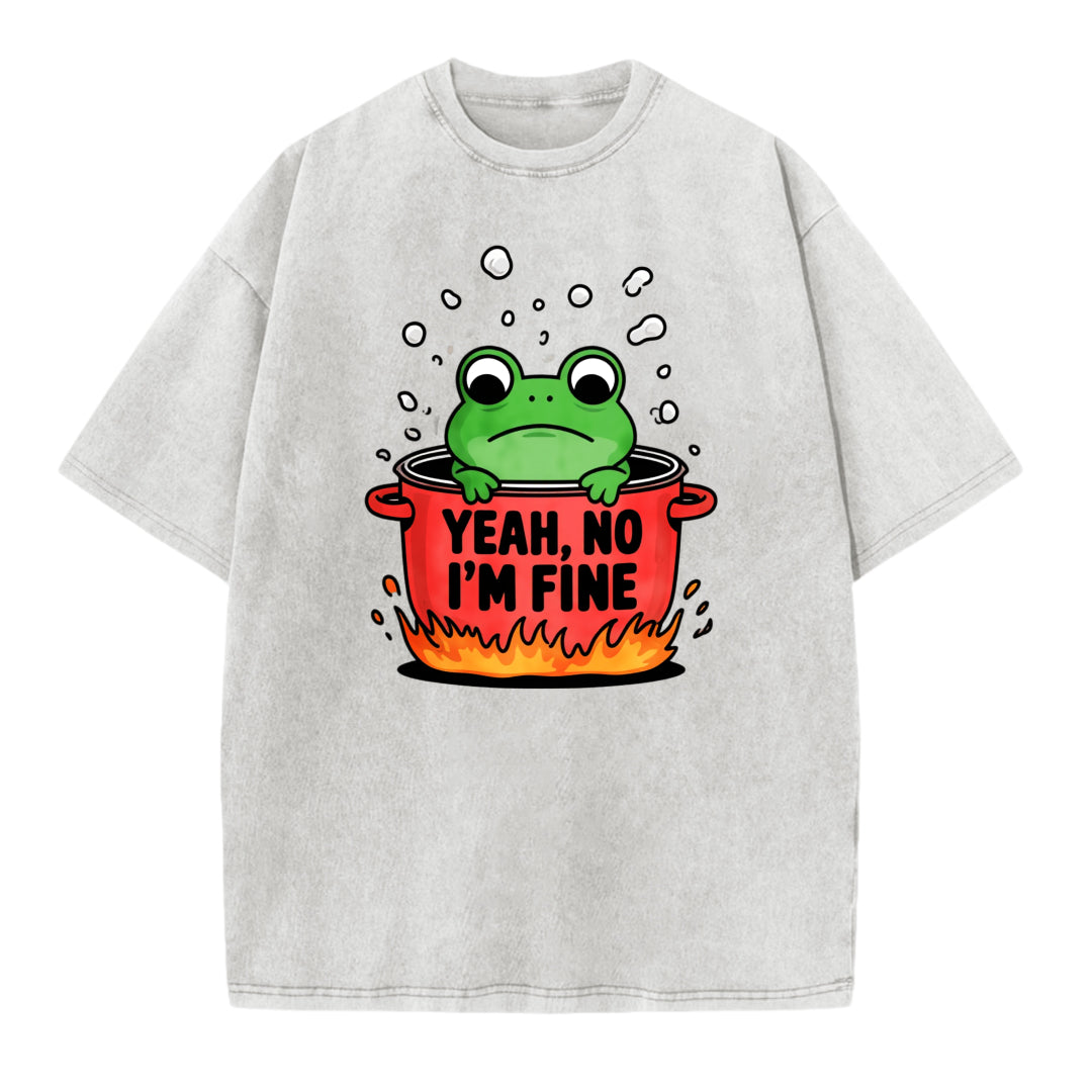 Boiling Frog Funny Graphic Washed T-shirt